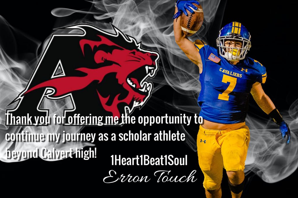 TouchErron's tweet photo. Thank you to @Albright_FBall and @CoachRalphClark for offering me the opportunity to continue my journey as a scholar athlete beyond Calvert High! @CalvertFootball @CoachSneade #UncommonGreatness #1H1B1S https://t.co/Z9tRdWNmsi