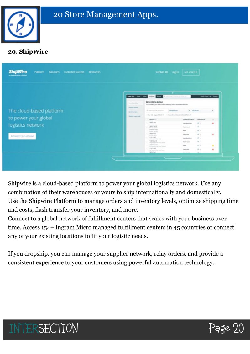 TersectionMag's tweet image. #shipwire @shipwire is a cloud based platform to power your global logistics network. Read more about this great app here in an article written by Warren Geyser for the influencermarketinghub.com/top-ecommerce-… #MayMag2022