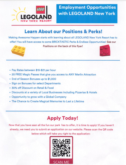 Great opportunity for NFA Students! #LEGOLANDNewYork <a href="/newburghschools/">Newburgh Schools</a>