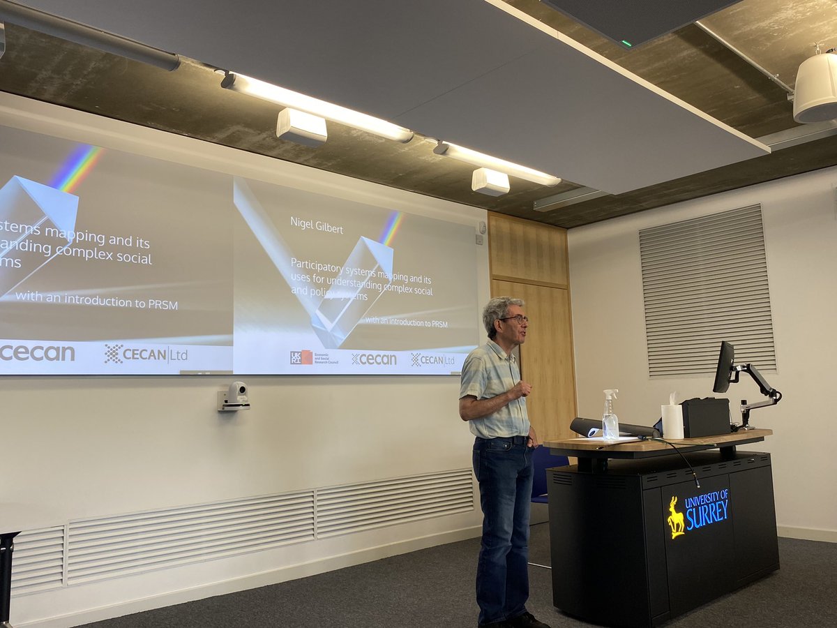 SurreySociology's tweet photo. Our hybrid #SurreyDialogues continues with work from @DrAlexPenn &amp; Nigel Gilbert on participatory system mapping https://t.co/1g9m9aTYbX