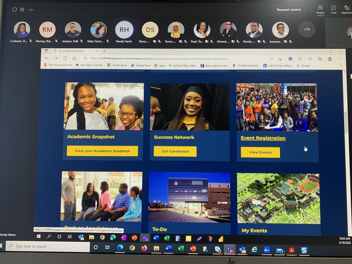aelhaggan's tweet image. The ⁦@AnthologyInc⁩ ⁦Student Portal enables the students to take ownership of their success the Digital Transformation of Academic Advising ⁦@CoppinStateUniv⁩ ⁦@CoppinStateTech⁩ ⁦@CSUalums⁩ ⁦@thecoppinroom⁩ ⁦@Microsoft⁩ #csutech #hbcu