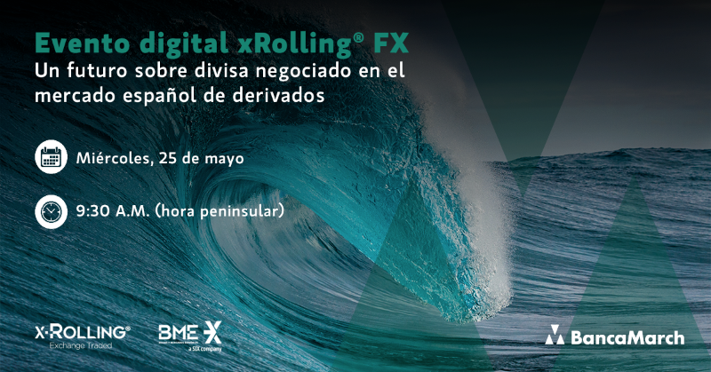 bancamarch's tweet photo. ¿Le gustaría agilizar la gestión del riesgo de divisa? Le invitamos a descubrir xRolling® en el encuentro digital que Banca March y @GrupoBME han organizado para mañana.
Aún está a tiempo de registrarse. 
Miércoles, 25 de mayo.
9:30 AM.