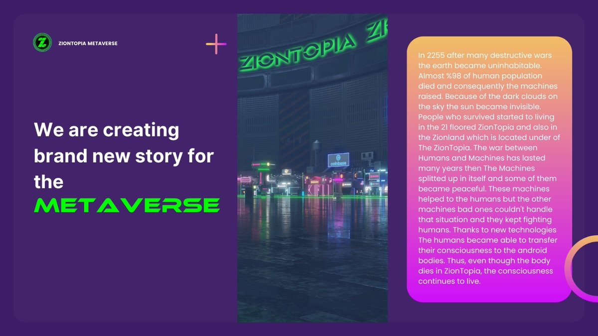 zion_topia's tweet photo. Here is the story of ZionTopia! 📜
Spending time here will be a lot of fun! 🚀

#ziontopia #zion #metaverse #crypto #earn #play #create #buy #nft #shop #win #gameplays #vr #move #bnb #bitcoin #bscsan https://t.co/evLtwLIcez