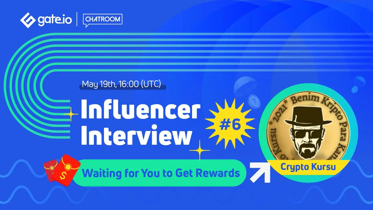 😋 Gate.io Influencer Interview 6. The guest is out!
👉Come to grab $10 by asking questions!
👫Token Airdrops Also Come Along.

😃Time &amp; Place: May.19th at 16:00 UTC in Chatroom

More Details: gate.io/article/26373?…