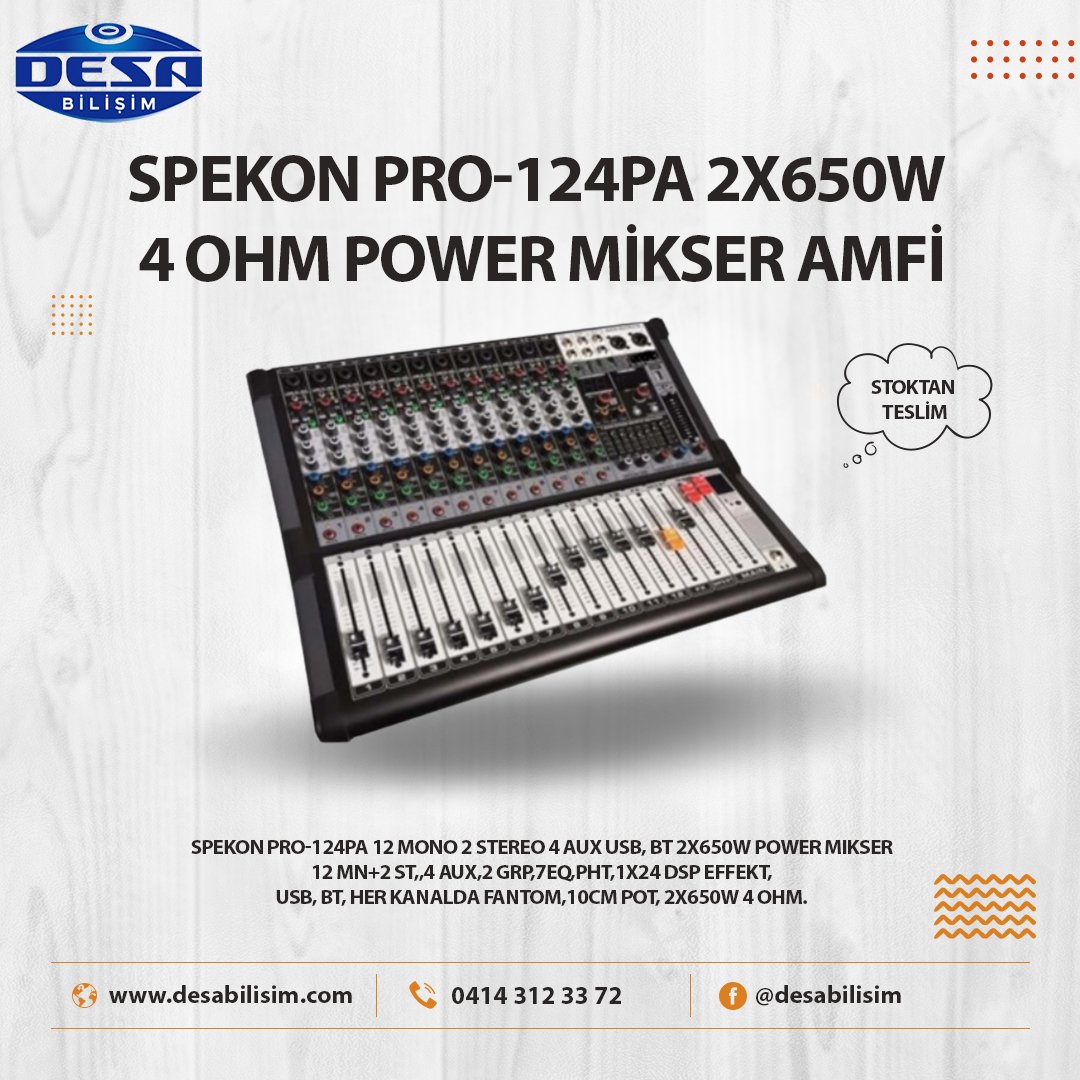 desabilisim's tweet photo. SPEKON PRO-124PA 2X650W 4 OHM POWER MİKSER AMFİ STOKTA!
Daha Fazlası İçin Hemen İletişime Geçin..
☎0414 312 33 72
🌐https://t.co/e2SkB0Ktgd
#spekon https://t.co/HXIXZAqDja