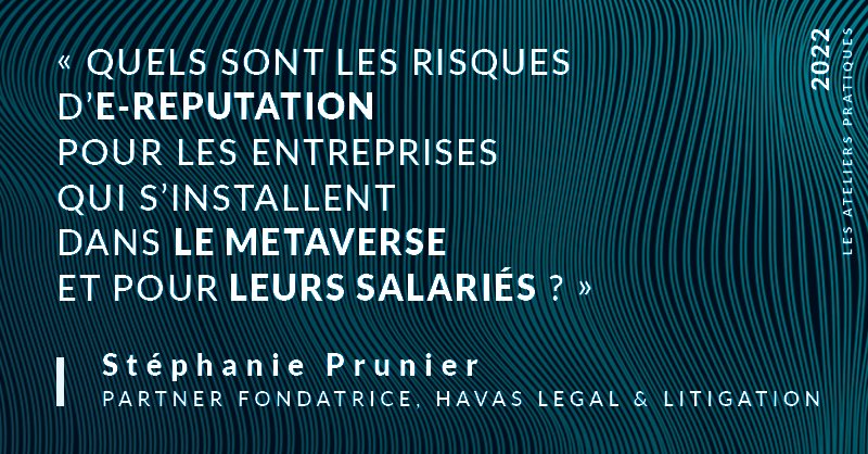 La réponse avec <a href="/stephprunier/">Stéphanie Prunier</a> le 2 juin prochain, de 19h à 20h. 
Pour vous inscrire à cet atelier pratique de la cyber-éthique organisé par <a href="/JuristesAffaire/">LJA - LA LETTRE DES JURISTES D'AFFAIRES</a>, cliquez ici 
➡️ site.evenium.net/g32lce1z/regis…

#HLL #Metaverse #Réputation