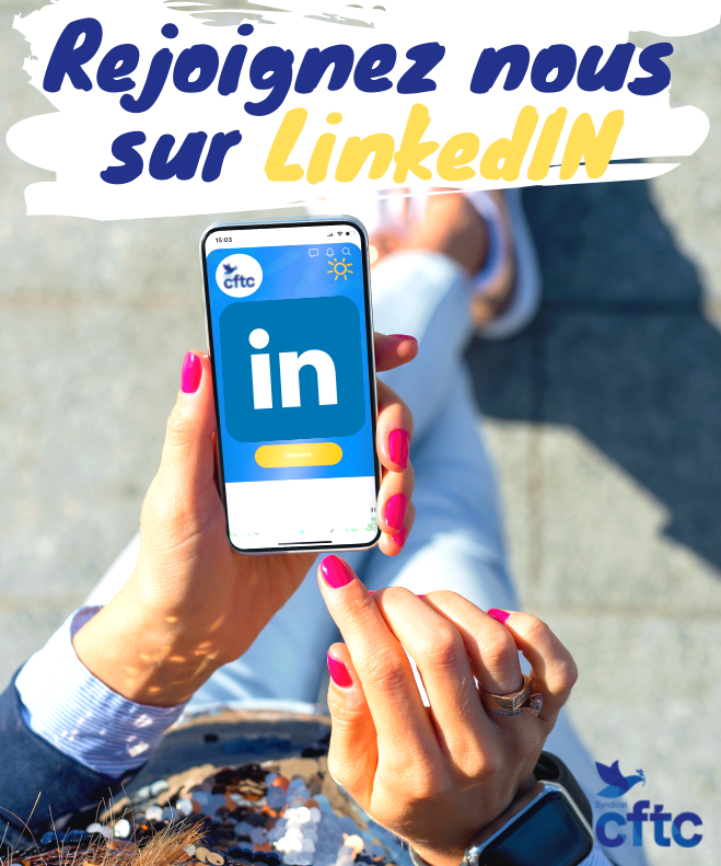 SyndicatCFTC's tweet photo. Le saviez-vous ?🤔
👉Le @SyndicatCFTC est présent sur le réseau social professionnel #LinkedIn ! 
👉Rejoignez la communauté CFTC et profitez de contenus exclusifs ! 
Cliquez ici ▶️https://t.co/41oXNRTUrg https://t.co/BZy3UordPu