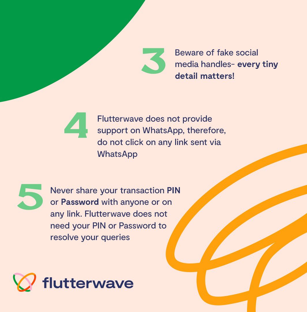 theflutterwave's tweet image. A few important tips to remember