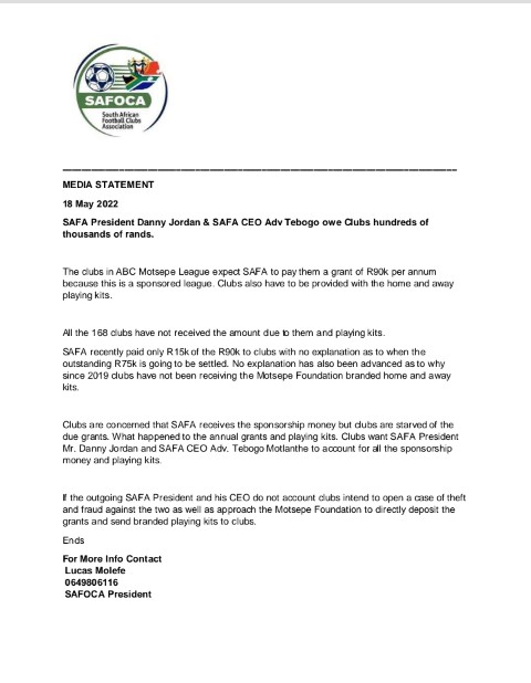 Safoca41's tweet photo. It's about time.

@SAFA_net 
@TheeSoccerMom 
@romytitus 
@duke_robin 
@Tildy992 
@Julius_S_Malema @Football__Stage 
@TTM16 
@KickOffMagazine 
@SABC_Sport 
@eNCA https://t.co/SY4O3jCgjp