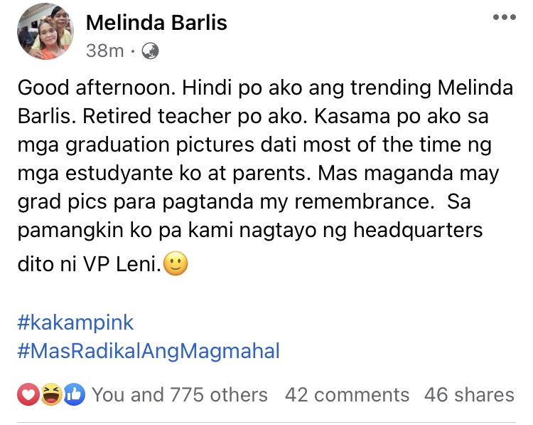 pads_nosi's tweet photo. The Melinda Barlis who makes sense and deserving of a good photograph. God bless po Mam! https://t.co/4G4neb6CYa