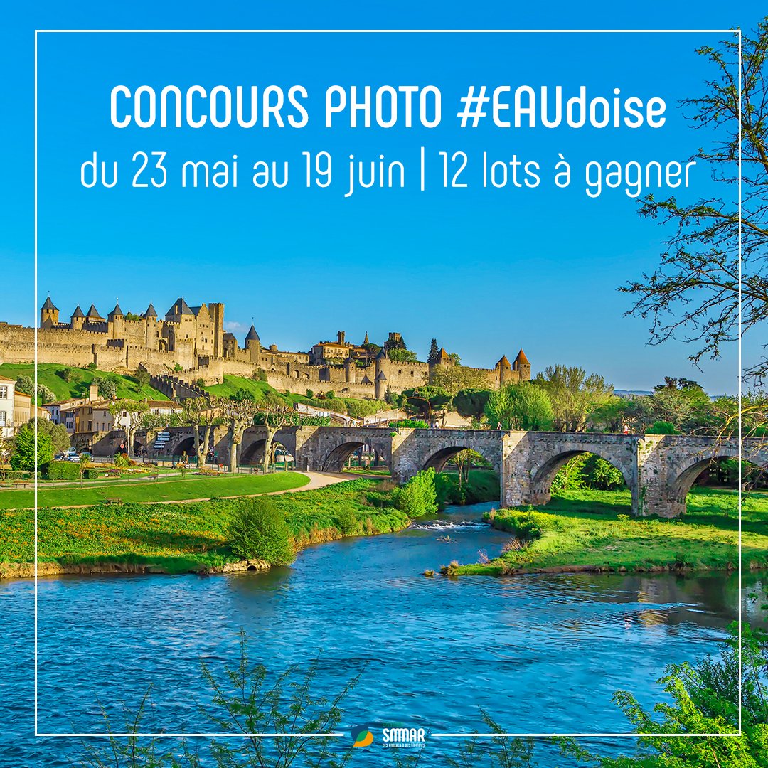 J-5 | Participez au #concoursInstagram du SMMAR du 23 mai au 19 juin et tentez de remporter chaque semaine le gros lot #EAUdoise !😍
Partagez-nous votre +beau cliché de rivière, d’étang, de la mer, 🐟,🌳, de pêche, de baignade… 
Rendez-vous sur Instagram: instagram.com/smmar_aude/