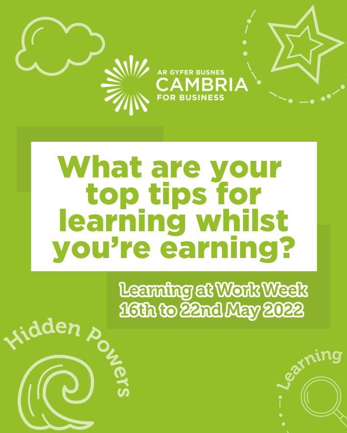 BusinessCambria's tweet photo. What would you say to someone thinking about learning while they earn? 🤔

#LearningAtWorkWeek #ShapingTheFuture #upskilling #learninguncovered @LAWWeekWire https://t.co/KOos8obw4d