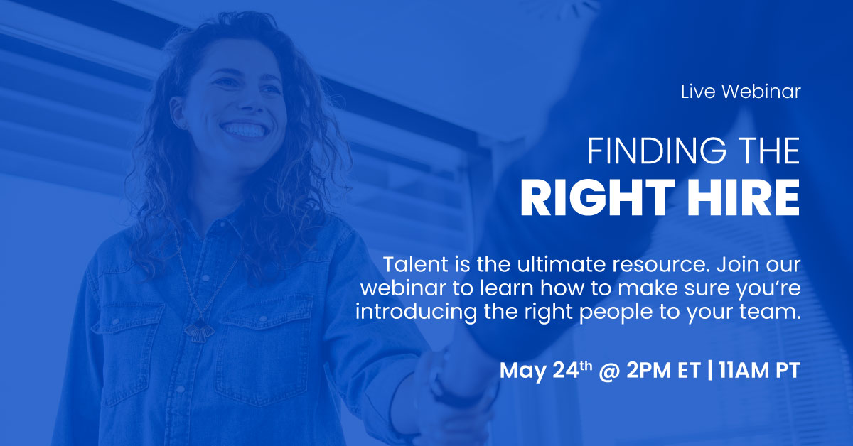 Is your candidate qualified for the job? Tune in to our next webinar, “Finding the Right Hire,” for techniques on the hiring process. Reserve your seat now: hd113.isrefer.com/go/05242022web…