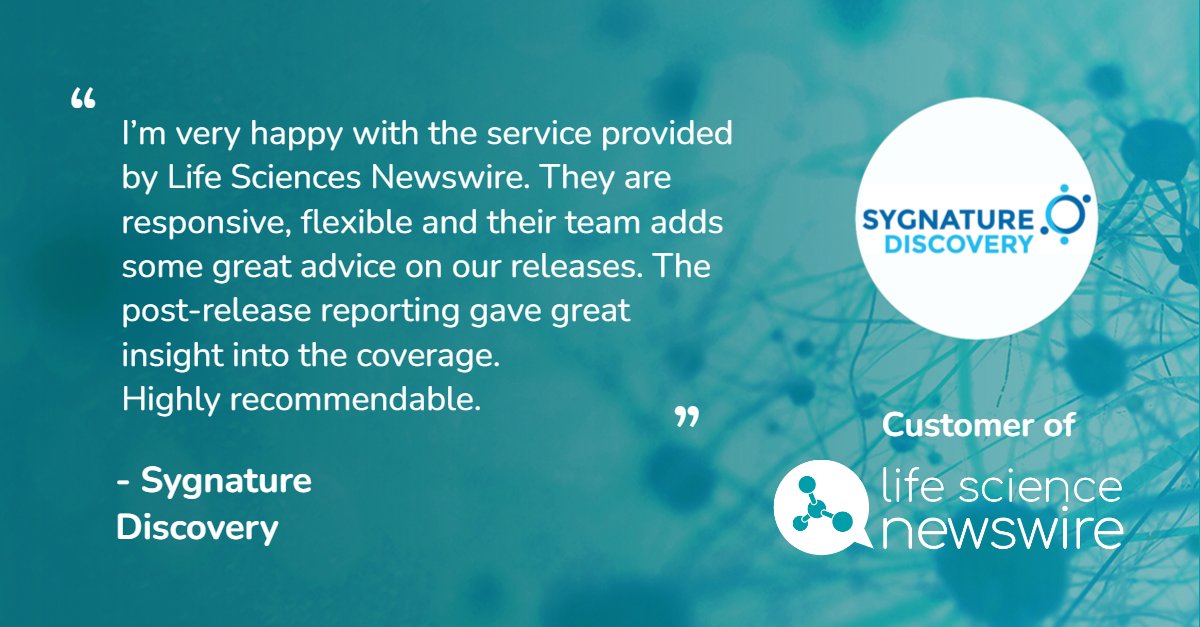 Life Science Newswire We Ve Had The Pleasure Of Helping Sygnaturediscov Distribute A Number Of Press Releases Over The Years And Are So Pleased To Hear That They Have Been Happy