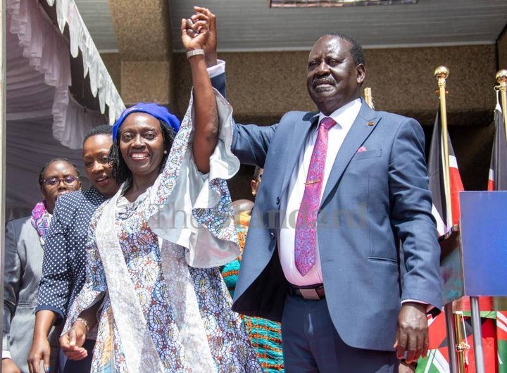 KTNNewsKE's tweet photo. Raila Odinga-Martha Karua ticket more popular than William Ruto-Rigathi Gachagua pair; Raila leads with 38pc and Ruto follows with 35pc, Kalonzo 2pc, TIFA poll shows. https://t.co/8gm7HJGw8r
