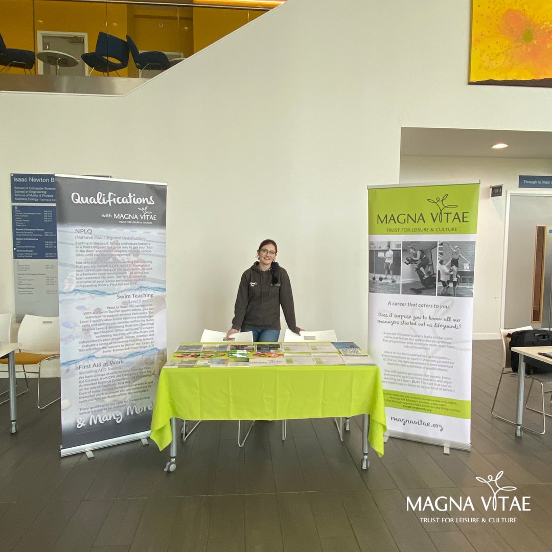 MagnaVitae's tweet photo. 📚🎓WE ARE AT THE UNIVERSITY OF LINCOLN🎓📚

Come see our stall at @unilincoln today and find out all about the opportunities we have at Magna Vitae!

With us you’ll find a career that caters to you.

#magnavitae #mvtlc #uol #universityoflincoln https://t.co/NbILYBbWON