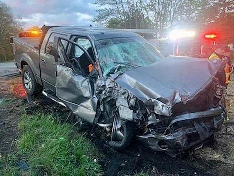 FireWilmington's tweet photo. This is a stark reminder to slow down and proceed with caution around emergency vehicles responding with their lights on. Multiple firefighters/patients were transported to the hospital early this morning with injuries due to an MVA on 93. https://t.co/eYwlE4SzuQ