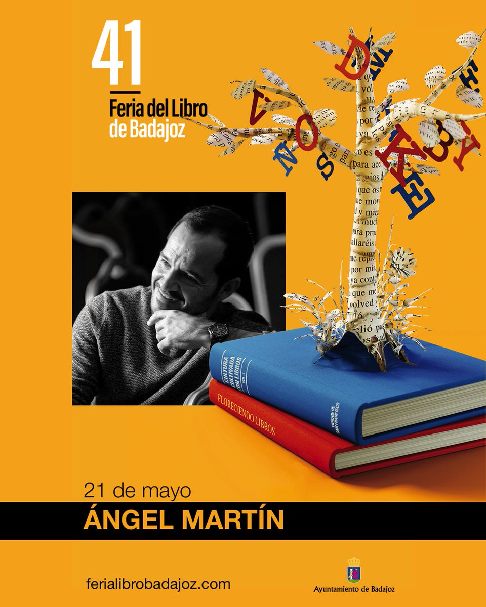 FLBadajoz's tweet photo. 👉 El sábado 21, a las 20:15, Ángel Martín ofrece una conferencia sobre si libro 'Por si las voces vuelven'.
✍ Previamente, a las 19:00, firmará libros en la Carpa del Ayuntamiento.
@angelmartin_nc @Planetadelibros
#41FLB #Badajoz #Badajozescultura #culturaSegura #libroadictos https://t.co/3JHqjPOipe