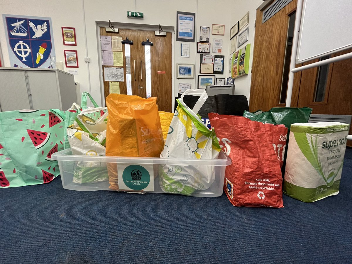 Thank you all for the generous donations to support the East Renfrewshire Larder. We will be collecting until Friday and any donations and be dropped off at the double gates in the morning. Thank you. #kindness