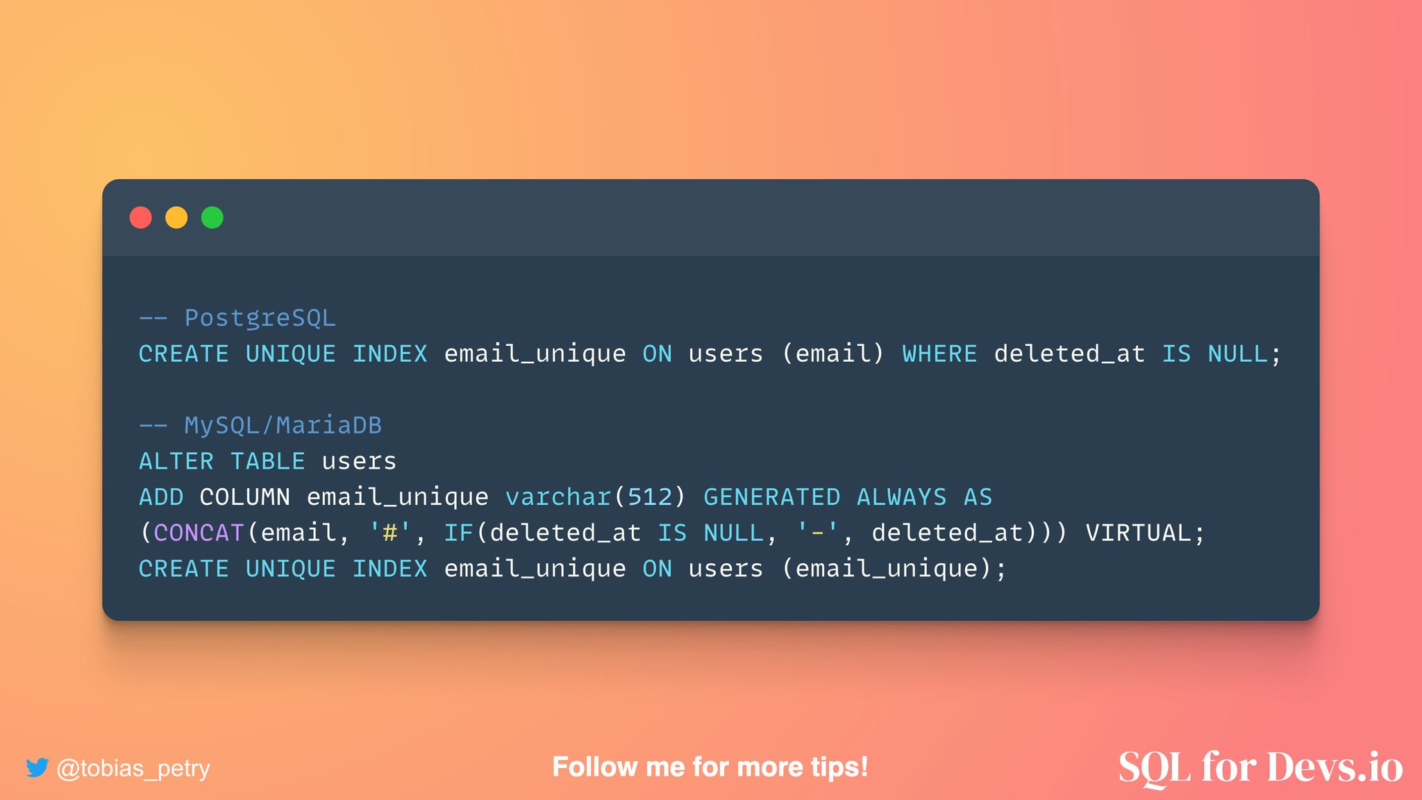 Partial indexes are useful for enforcing rules that only apply conditionally