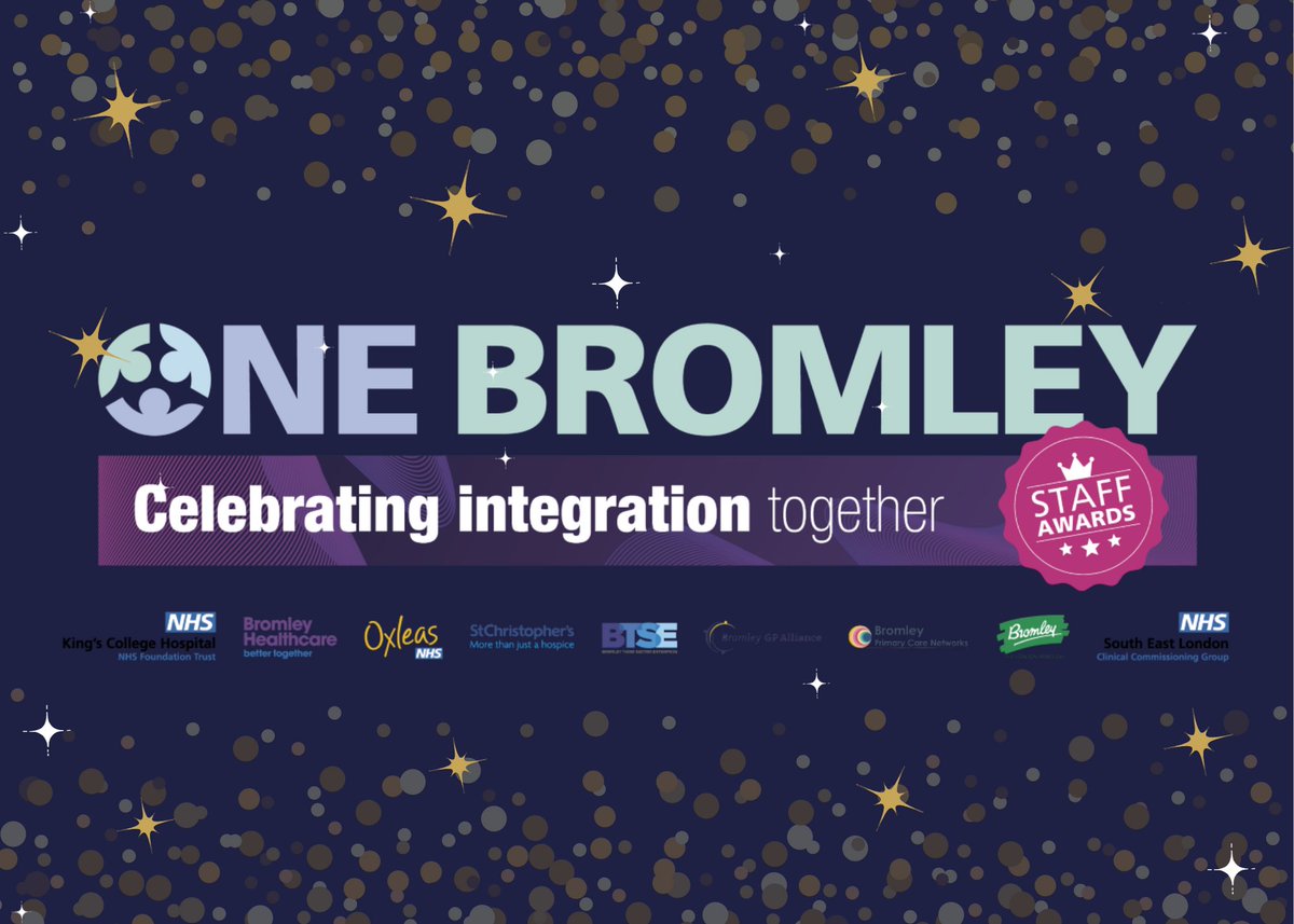 OneBromley's tweet photo. ✳️One Bromley staff awards 19 May 2022✳️
We are celebrating our fantastic staff working together across Bromley health and care services to provide joined up care for residents.  👏#OneBromleyStaffAwards2022 
@StChrisHospice @BromleyWell @CommLinksBrom @bromleyhcare @LBofBromley https://t.co/4cpAbF7uHC