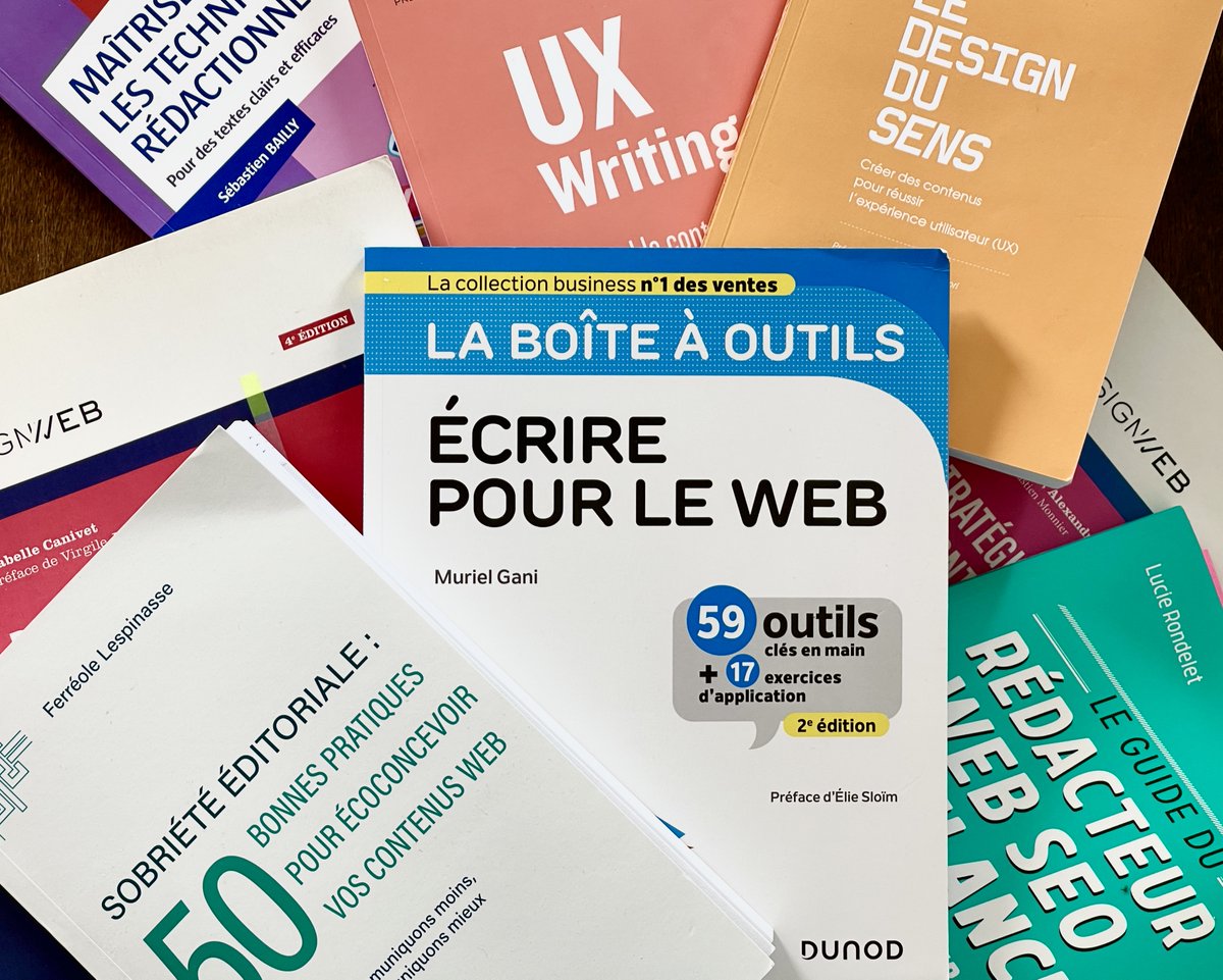 MurielGani's tweet photo. Voici Écrire pour le web 📙mode d’emploi pédagogique pour : 
✅ accompagner les novices avec des conseils pratiques
✅ répondre aux professionnels qui s’interrogent sur un aspect rédactionnel précis 
✅ outiller les experts qui partagent leurs compétences
https://t.co/OS1GJDSqDw https://t.co/LsfU5RVf59