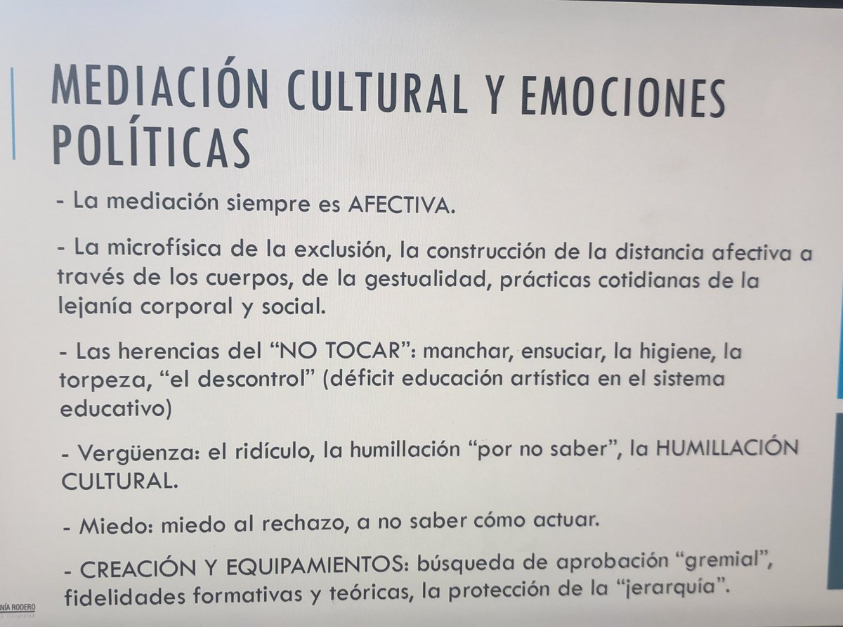 V Jornada Cultura Inclusiva i Arts Comunitàries @sdeicec ara @EstefaniaRodero fa una Oda a la MEDIACIÓ ❤️ posant sobre taula 
GRANS VERITATS on també s’esmenten la banalització i espectacularització en la inclusió cultural 🤯

#ArtsInclusives #SomImpuls