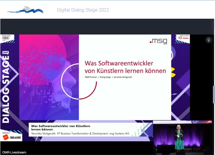 ONEtoONE_de's tweet photo. "Entwickler sind Künstler" sagt @primaverae von MSG Systems auf der #Dialogstage auf der #OMR22
Hier live bei der #DigitalDialogStage reinhören und Präsentationen herunterladen: https://t.co/UjrNkF6PQb
#OMR2022 https://t.co/90fBUVOs0B