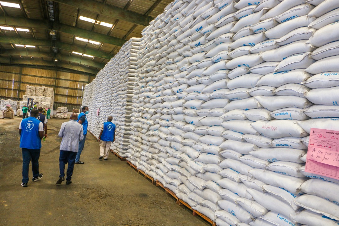 WFPSupplyChain's tweet photo. Doula port in #Cameroon is a major corridor through which @WFP food assistance moves into the region. This #WarehouseWednesday, see as food is received and stored before being dispatched throughout Cameroon and the region to the people we serve. https://t.co/8B0acAt24p