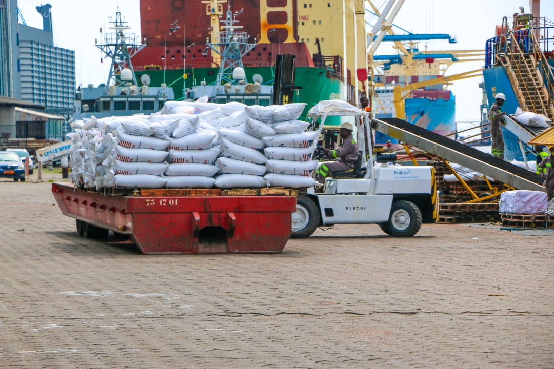 WFPSupplyChain's tweet photo. Doula port in #Cameroon is a major corridor through which @WFP food assistance moves into the region. This #WarehouseWednesday, see as food is received and stored before being dispatched throughout Cameroon and the region to the people we serve. https://t.co/8B0acAt24p