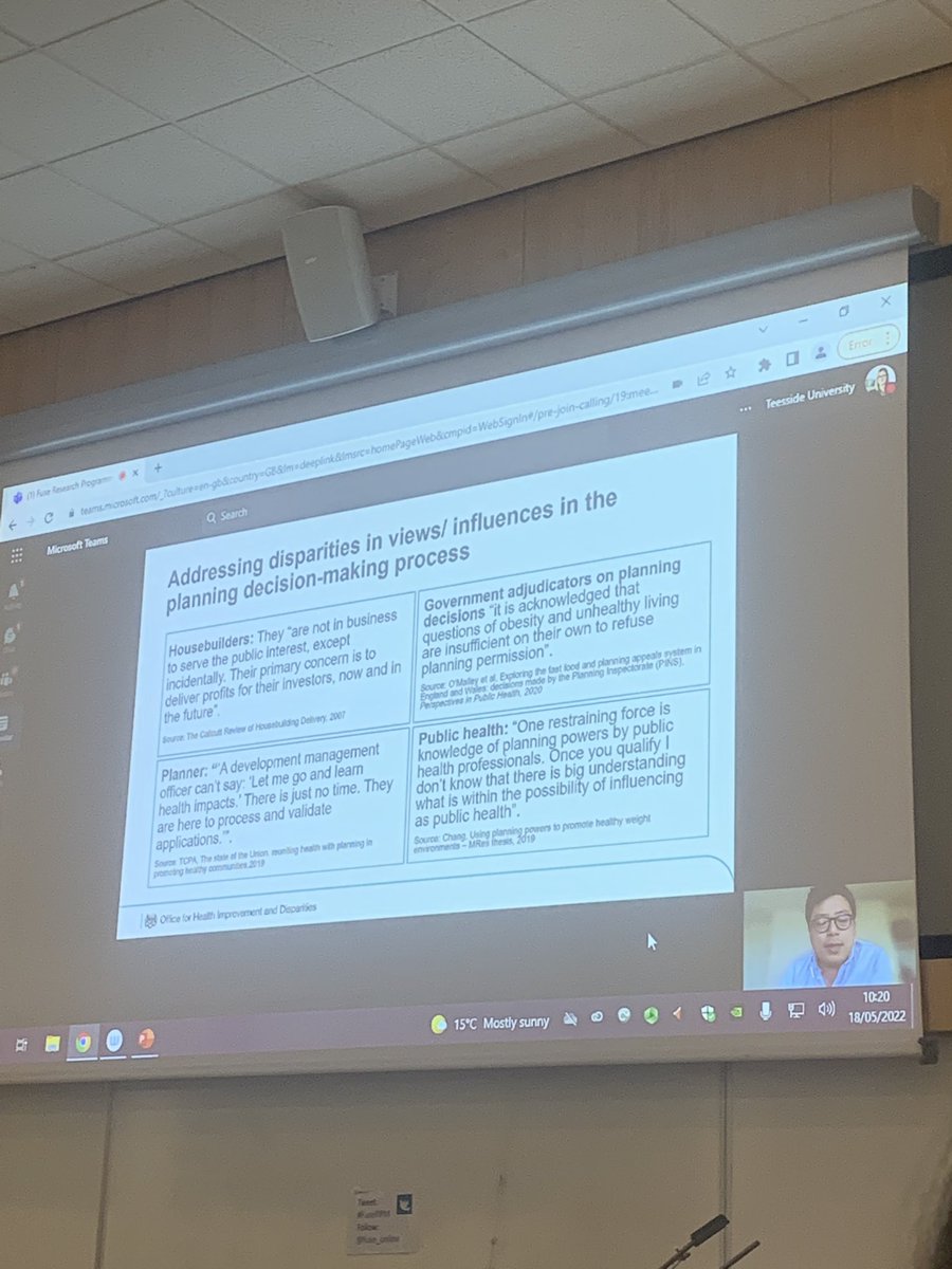 hannahpoulter88's tweet photo. Thoroughly enjoying the fuse event so far, looking at the intersection between planning, decision making and health with Michael Chang @ OHID #planningforhealth  #FuseRPM https://t.co/hMjVSiXeeU