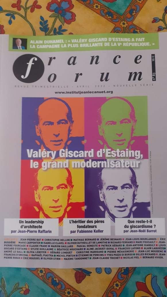 <a href="/Inst_Lecanuet/">Institut Jean Lecanuet</a> et <a href="/Fondation_VGE/">Fondation Valéry Giscard d'Estaing</a> viennent de publier ce passionant numéro de "France Forum" consacré à Valery Giscard d'Estaing. #VGE