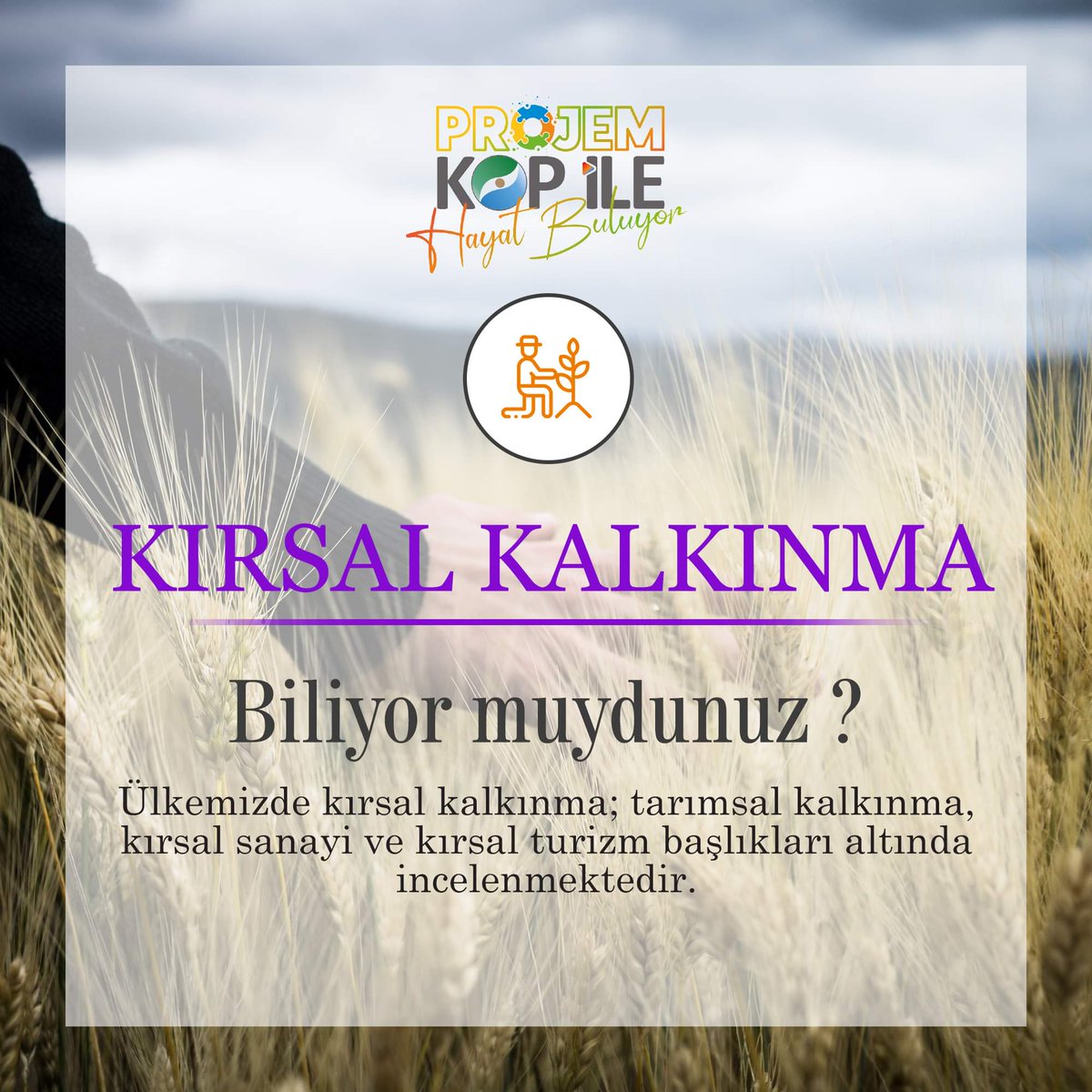 ProjemKop's tweet photo. Biliyor muydunuz ?
Ülkemizde kırsal kalkınma; tar��msal kalkınma, kırsal sanayi ve kırsal turizm başlıkları altında incelenmektedir. https://t.co/Je1CJYBHP1