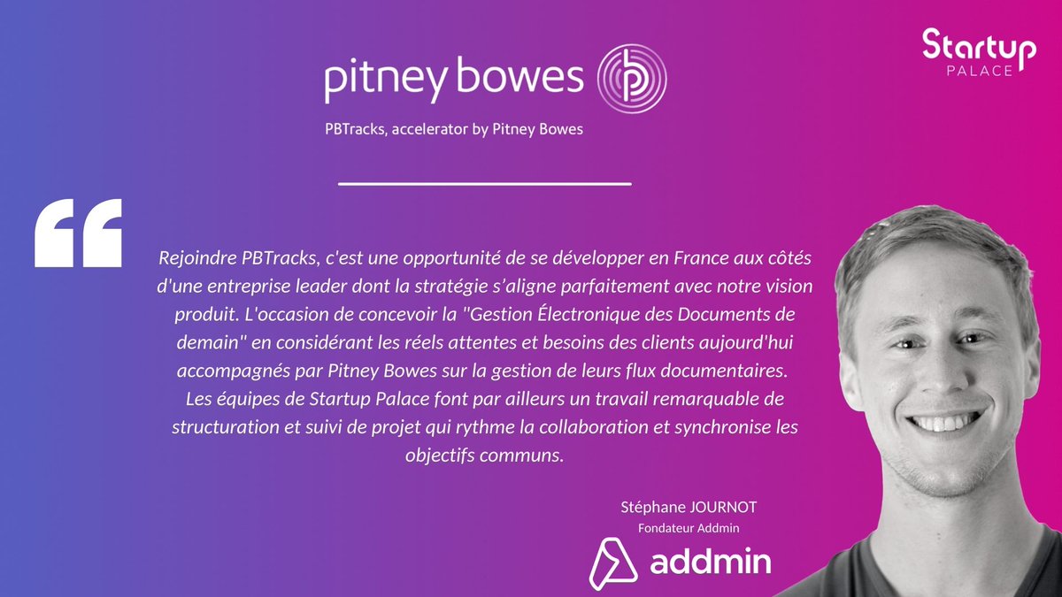 Nous avons récemment lancé la 2e saison de #PBTracks. Eh oui, déjà !

Il est mtnt temps de vous présenter officiellement les 2 startups accélérées.
On commence par...<a href="/addminapp/">addmin</a>. 

👉🏻 Retrouvez dans les prochains jours sur notre blog l'intw de Stéphane, l'un des fondateurs. 🎙