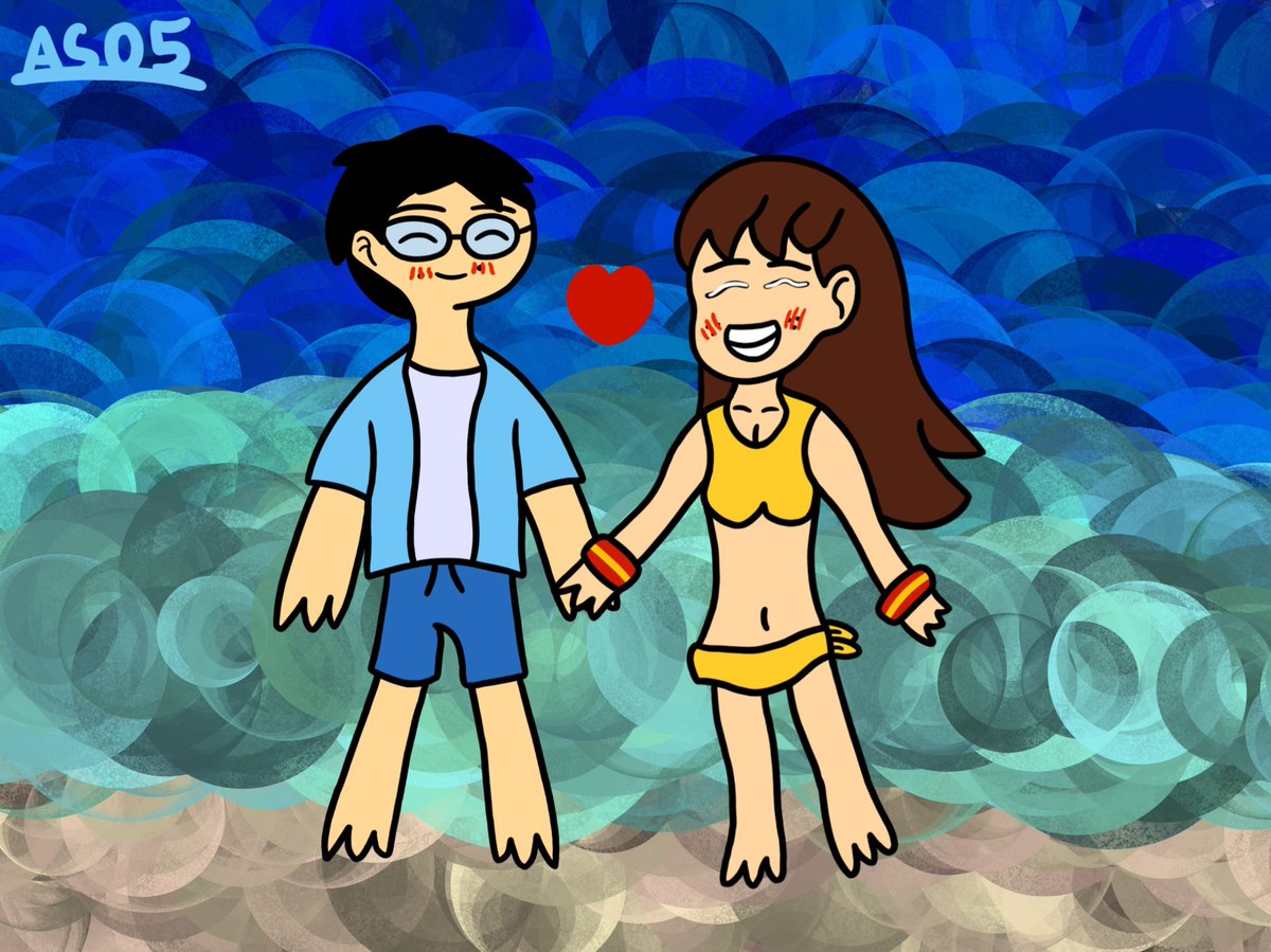 Art Trade for @realjosemat2953: Here’s a summer art of Jose and Starla (OC belongs to @UnknownArtistML) holding hands at the beach wearing their summer outfits loving each other as always. Isn’t it romantic? ^^ (Hope you like it!) #ArtistOnTwitter #OCart