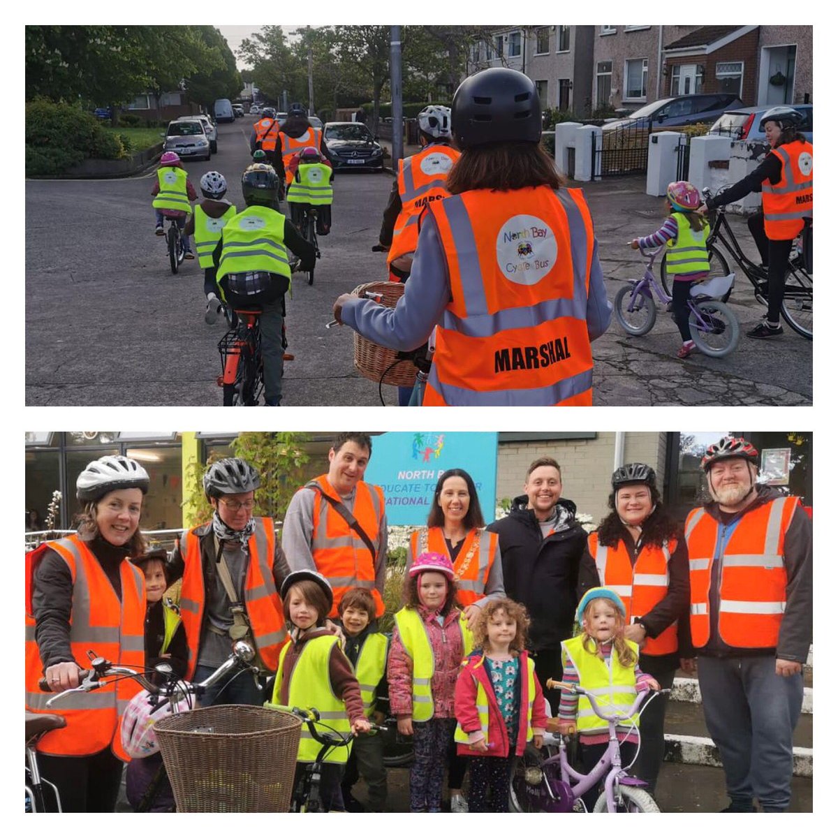 LordMayorDublin's tweet photo. Delighted to lend by support this morning to a newly set up cycle bus biking it to school in North Bay Educate Together every Wednesday morning. Kudos to the local parents who set it up - I hope it grows and grows! https://t.co/RJEkgxhjAs
