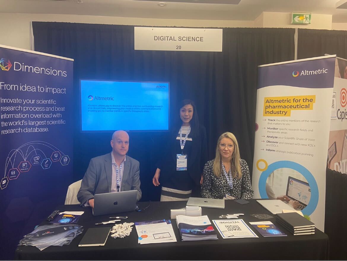 altmetric's tweet photo. We had a fantastic time at the @MAPSmedaffairs EMEA Meeting in Paris! 🎉🇫🇷
Thanks to everyone that stopped by our booth - we loved meeting lots of delegates and talking all things Altmetric and @DSDimensions for Med Affairs!
#MAPSEMEA #MAPSEvent2022
@digitalsci https://t.co/osUUmXJBVn