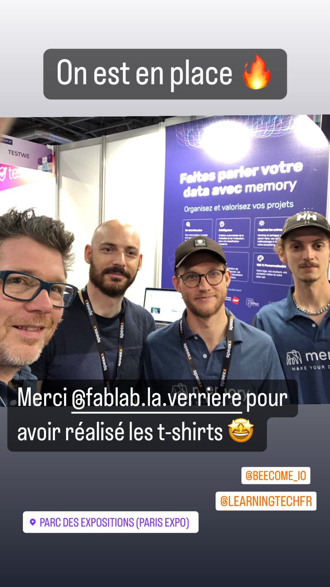 MyDataMemory's tweet photo. C’est parti pour deux jours de folie à @LearnTechFR avec une partie de la team 🔥 Go #memory 🚀 #data #projets #contenu https://t.co/pebPVmftlD