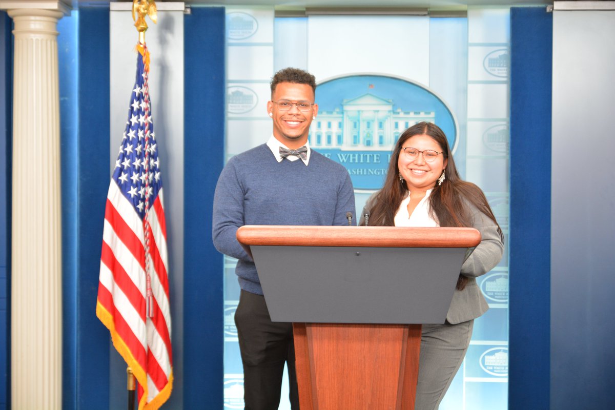 dansteinberg's tweet photo. Inside the White House! Former, present @Otterbein student body presidents, PR majors Joseline Martinez-Cortez &amp; Timmy Wotring, visited Wash. DC, for the 1st time. @OtterbeinCOMM profs Nichelle McNabb &amp; Dan Steinberg joined in. Experiential learning! @otterbeinpres https://t.co/Fhh7L8ddTR