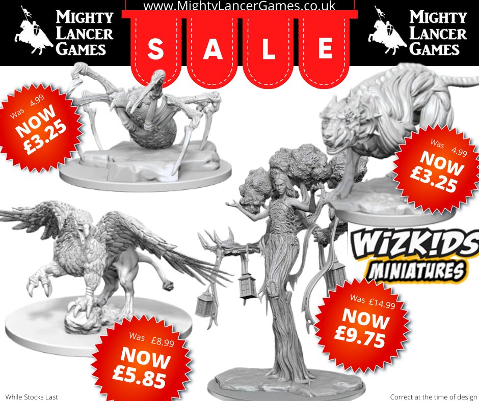 MightyLGames's tweet photo. SALE SPOTLIGHT
Need monsters for your RPG or just something cool to paint, then check out the cool Wizkids Miniatures we currently have in our massive SALE
https://t.co/vCTXgyO2S8
#Miniatures #minis #TTRPG #RPG #SALE #Bridlington #gamingfigures #minisale https://t.co/NZ4aQar59F