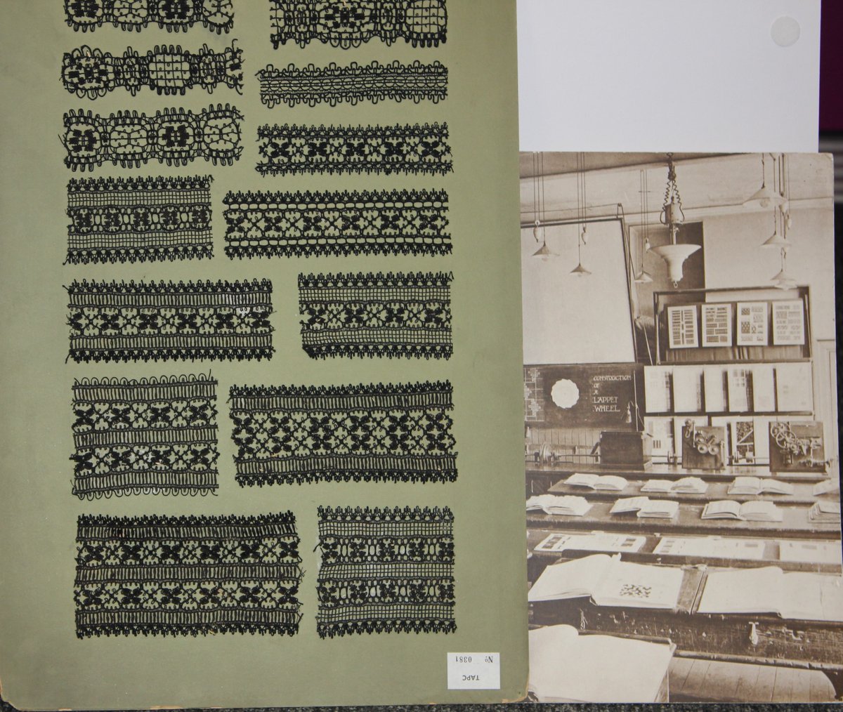 HFransdotter's tweet photo. Happy #InternationalMuseumDay from Bradford College Textile Archive. Currently celebrating our heritage through the Pattern Card Teaching Aids Collection - unbelievably, we identified the top row on display in this photograph of the Design Room circa 1900! #Bradford2025 ๐ชก๐งถ๐จ๐๏ธ https://t.co/B9W6kam8KS