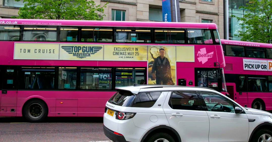 GlobalNIreland's tweet photo. After 30+ years Pete "Maverick" Mitchell is back where he belongsโฆ on bus T-Sides! ๐คฉ
The much anticipated #TopGun sequel lands in cinemas next week and these #busads featuring @TomCruise are making sure audiences know it! ๐ฉ๏ธ๐ถ๏ธ
๐ท๏ธ @ParamountUK @WavemakerUK @kineticwwUK https://t.co/mQzsKE8uJp