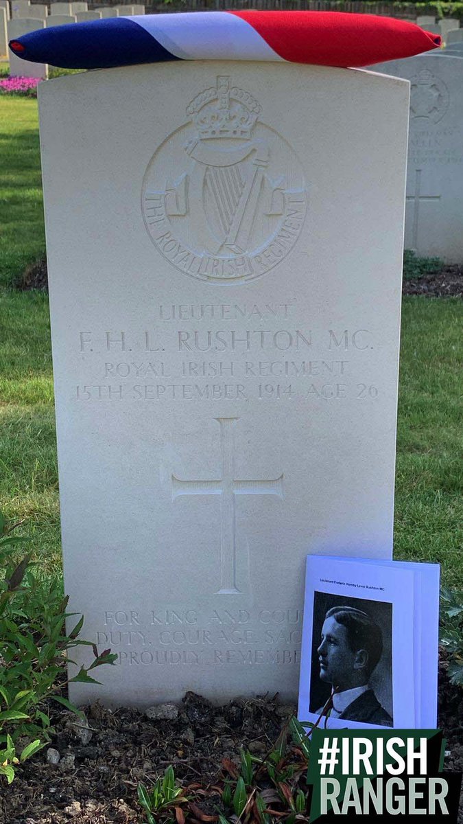 Capt Chris Rushton attended the rededication service for his great-great-uncle, Lt Frederic Hornsby Lever Rushton MC, in France yesterday. 
Lt Rushton served in the 2nd Battalion The Royal Irish Regiment and was awarded the Military Cross posthumously in 1915.
#FamilyRegiment