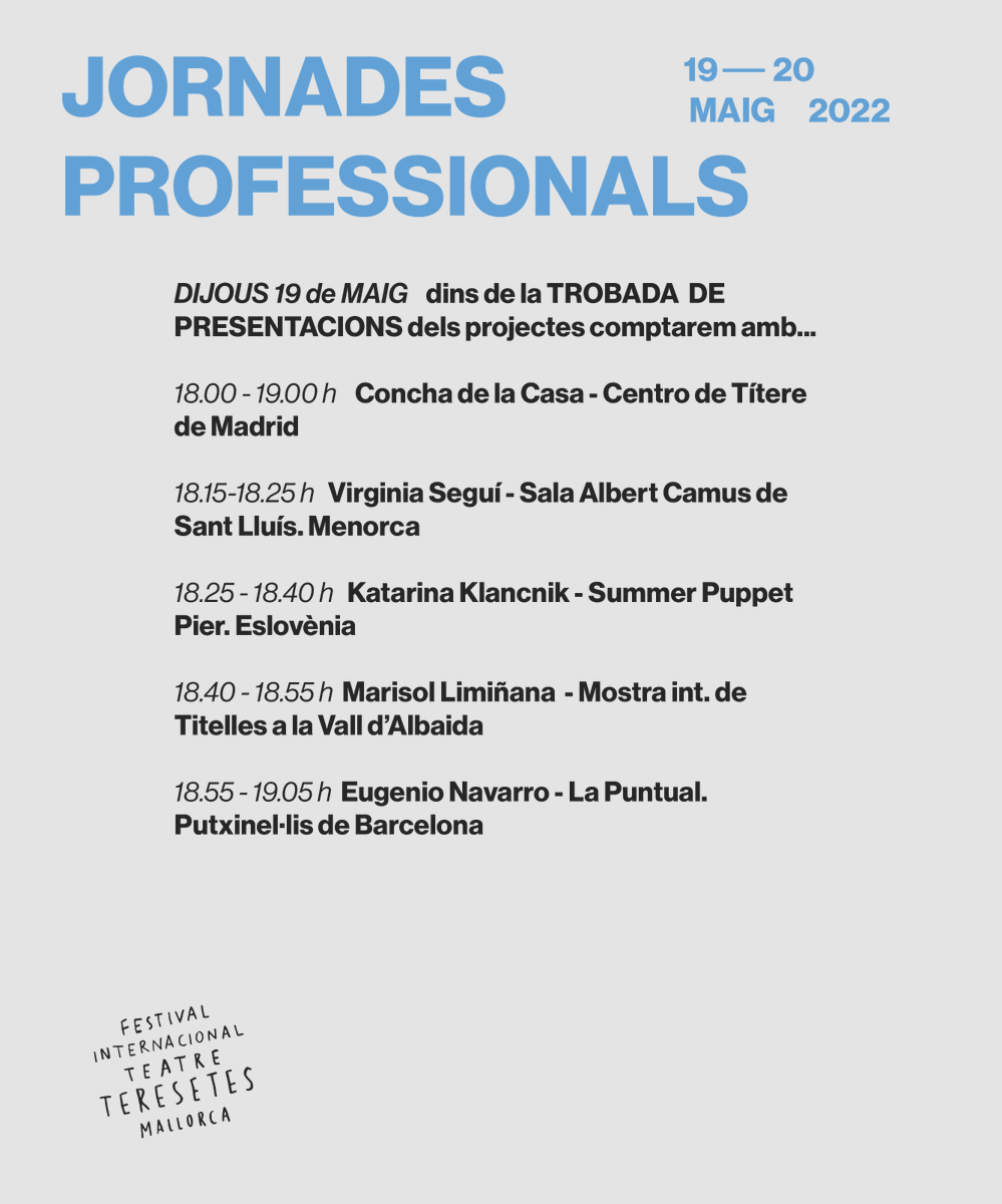 FestTeresetes's tweet photo. DEMÀ COMENCEM JORNADES PROFESSIONALS! #FESTIVALTERESETESMALLORCA
@CanBalaguer
#TERESETES24 @ajuntpalma @culturamallorca https://t.co/na7gJ3s2xU