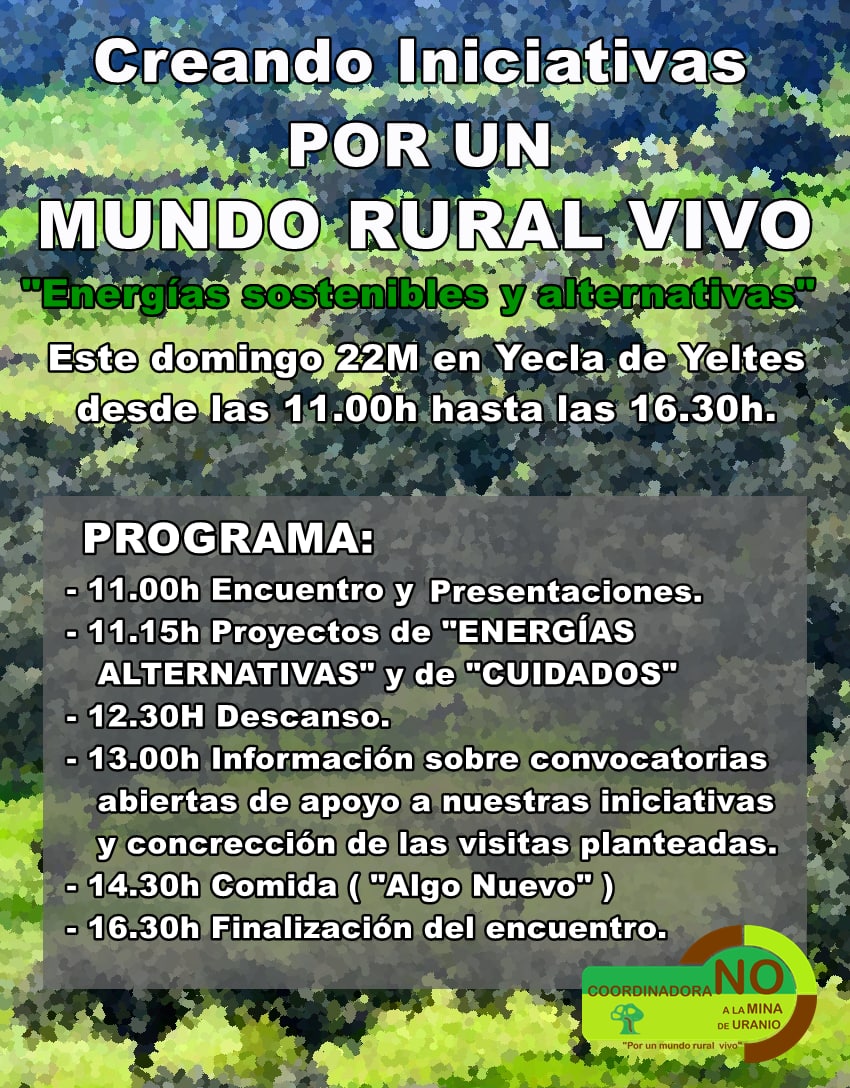 El domingo 22 de Mayo estaremos en Yecla de Yeltes.
Seguimos luchando por un mundo rural vivo. No nos rendimos.
Os esperamos para compartir ideas.
💪👇💪🏠🚜🌳🚜