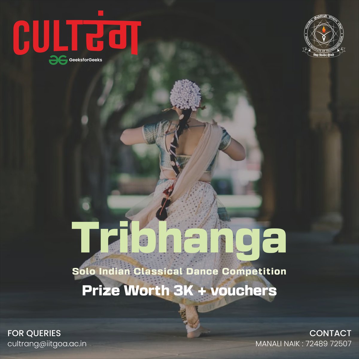 CultRangIITGoa's tweet photo. Beauty is more than just what’s visible😍. It's about expressing and being comfortable. Cultrang’22 gives you the opportunity to express yourself and spellbind others with your solo #classical  performances.🙌

Register now - Link in Bio✨
#Netflix #expression #Dance #CultRang https://t.co/eB6a5LvAcY