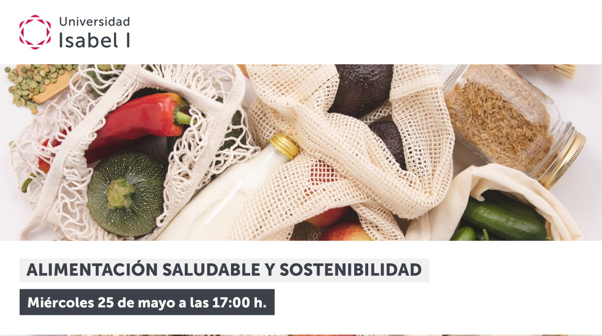 ui1Universidad's tweet photo. [#WEBINAR]
📢Alimentación saludable y sostenibilidad
📅Miércoles, 25 de mayo
⏰A partir de las 17:00 horas
🗣Alba Abia Heras, coordinadora académica del Grado en Nutrición Humana y Dietética
🔗Más información: https://t.co/1kjhqv9Bkw
🎥En directo: https://t.co/moCqIUOBEy https://t.co/LbijL8rIFj