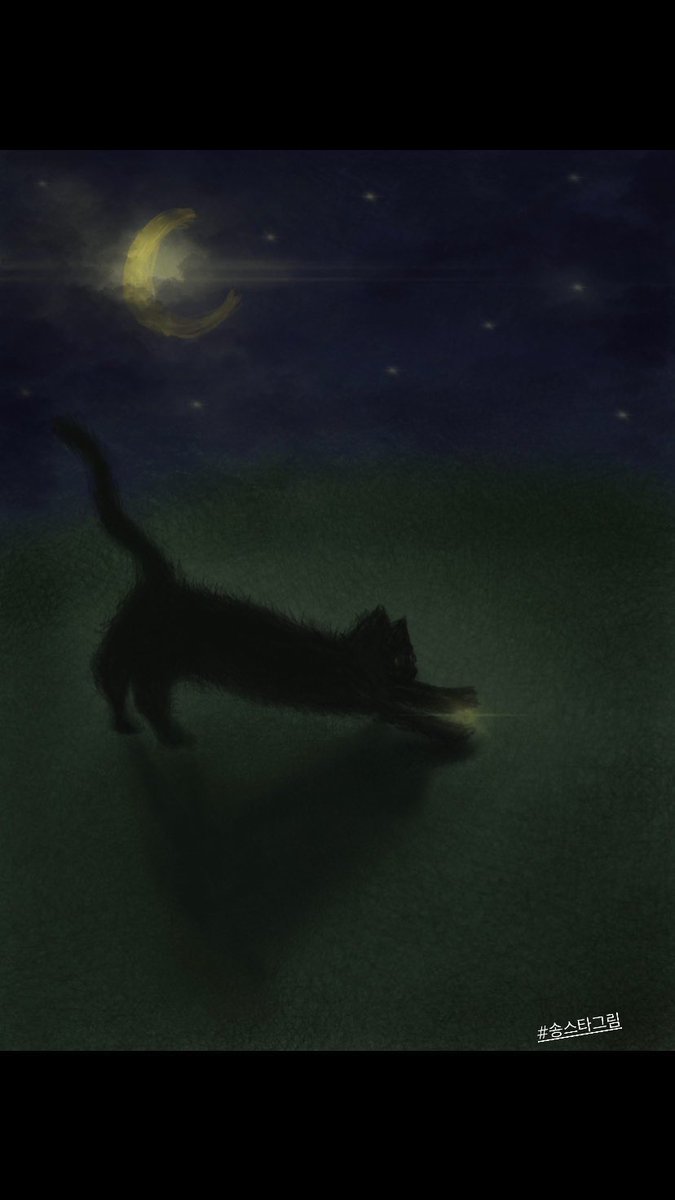 deandelion47's tweet photo. Our night-time cat artist, Song Hayoung's artwork✨🐱🎨👩‍🎨

#송스타그림 https://t.co/eYG2nHrU44