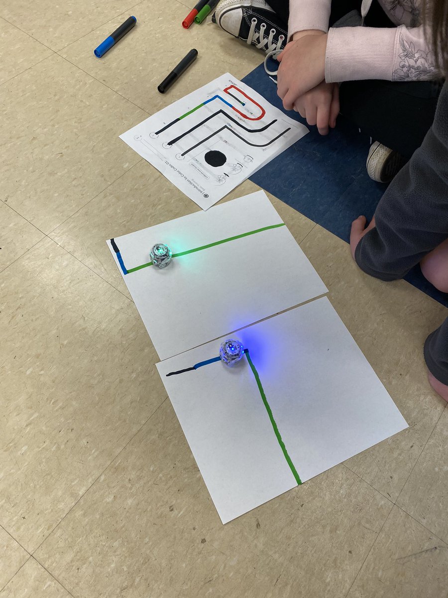 Last week we ventured into coding with <a href="/Ozobot/">Ozobot</a>  We worked on color coding as well as using OzoBlockly. I had the students also do a “communication challenge” where they tried to create the same path while talking back-to-back. So fun! #MVLearningFocused <a href="/JohnZesiger/">Dr. John W. Zesiger</a> <a href="/trtomasko/">Dr. Tracie Tomasko</a>