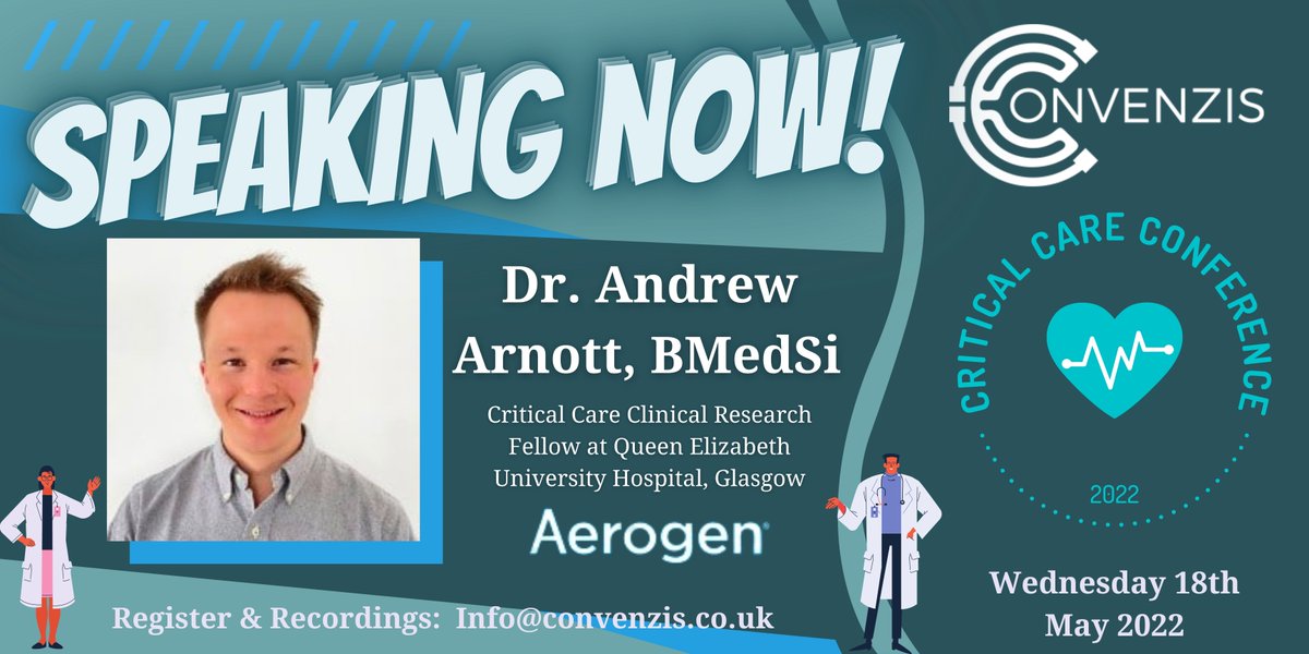 Convenzis_Group's tweet photo. WE ARE LIVE!! 🗣️

Up next at the Critical Care conference is @Aerogen &amp; Dr. Andrew Arnott from @NHSGGC!!

They'll discuss “Evidence-based use of nebulisers in the ICU:Lessons learned in the COVID pandemic””!!👏

Check out todays agenda... 👇
https://t.co/tfzd2i4kZP https://t.co/CghbQ3juO0